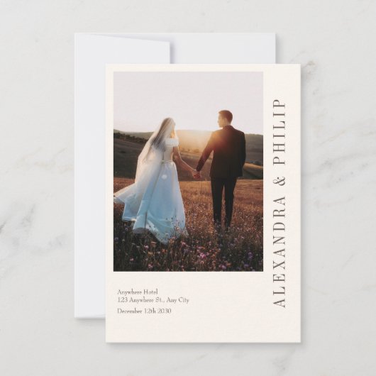 Faire-part de mariage avec Elegant Typographie RSV (Devant)