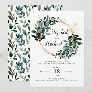 Faire-part de mariage avec feuillage de eucalyptus