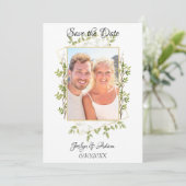 Faire-part de mariage avec feuillage rustique de b (Debout devant)