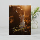 Faire-Part de Mariage avec Feuille d'Or (Debout devant)