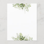 Faire-part de mariage avec feuilles vertes de budg (Dos)