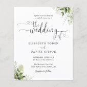 Faire-part de mariage avec feuilles vertes de budg (Devant)
