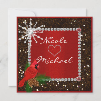 Faire-part de mariage avec FLCON DE NEIGE EN CRIST