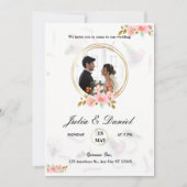 Faire-part de mariage avec Fleurs (Devant)