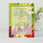faire-part de mariage avec fleurs de chrysanthème (Debout devant)