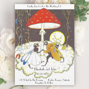 Faire-part de mariage avec illustration vintage fa