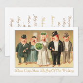 Faire-part de mariage avec la fête de la mariée de (Devant / Derrière)