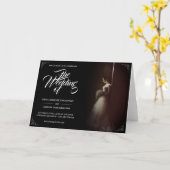Faire-part de mariage avec la mariée debout - Clas (Fleur jaune)