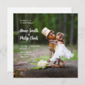 Faire-part de mariage avec les elfes d'Acorn amour (Devant / Derrière)