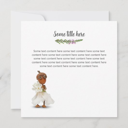 Faire-part de mariage avec les elfes d'Acorn amour (Dos)