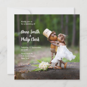 Faire-part de mariage avec les elfes d'Acorn amour