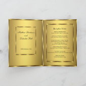 Faire-part de mariage avec menu de réception Or (Intérieur)