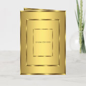 Faire-part de mariage avec menu de réception Or (Dos)