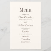 Faire-part de mariage avec menu Elegant Typographi (Dos)