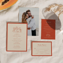 Faire-part de mariage avec monogramme de citrouill