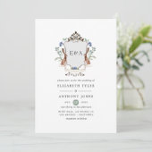 Faire-part de mariage avec monogramme de laurier d (Debout devant)