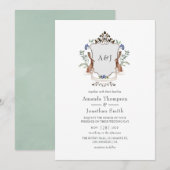 Faire-part de mariage avec monogramme de laurier d (Devant / Derrière)