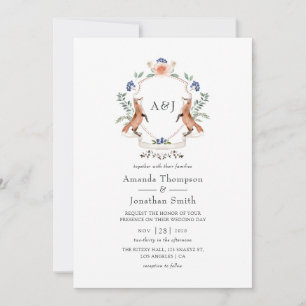 Faire-part de mariage avec monogramme de laurier d