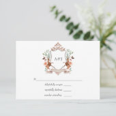 Faire-part de mariage avec monogramme de laurier d (Debout devant)