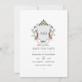 Faire-part de mariage avec monogramme de laurier d (Devant)