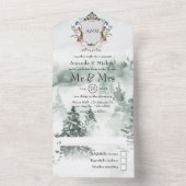 Faire-part de mariage avec monogramme de laurier d (À l'intérieur)