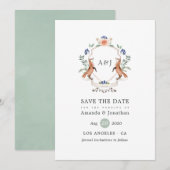 Faire-part de mariage avec monogramme de laurier d (Devant / Derrière)