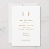 Faire-Part de Mariage avec Monogramme en Or Modern (Devant)