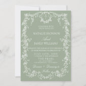 Faire-part de mariage avec monogramme et code QR p (Devant)
