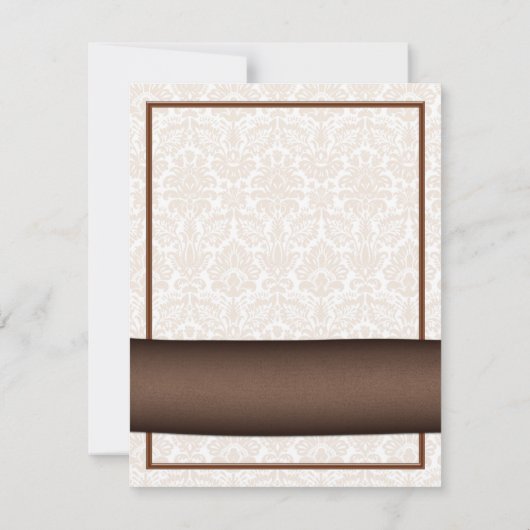 Faire-part de mariage avec motif floral de damas t (Dos)