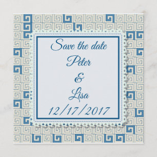 Faire-part de mariage avec motif grec