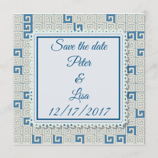 Faire-part de mariage avec motif grec