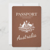 Faire-part de mariage avec passeport australien ma (Dos)
