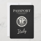 Faire-part de mariage avec passeport italien noir (Dos)