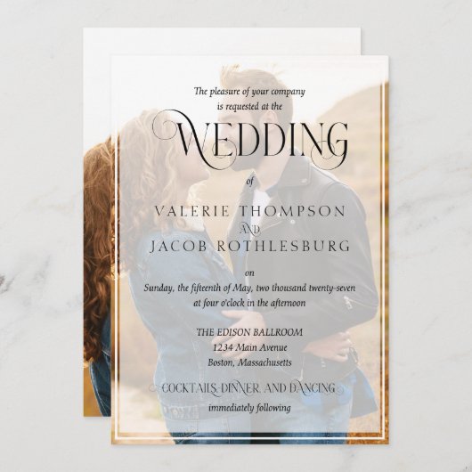 Faire-part de mariage avec photo (Devant / Derrière)