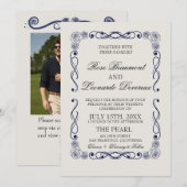 Faire-Part de Mariage avec Photo Code QR | Élégant (Devant / Derrière)