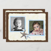 Faire-part de mariage avec photo de bébé à lui et  (Devant / Derrière)