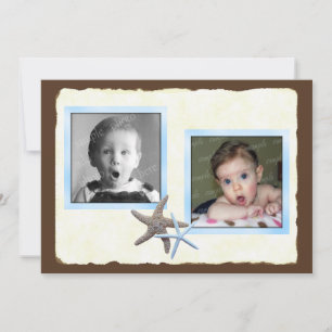 Faire-part de mariage avec photo de bébé à lui et 
