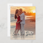 Faire-part de mariage avec photo de fiançailles à  (Devant / Derrière)