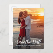 Faire-part de mariage avec photo de fiançailles él (Devant / Derrière)