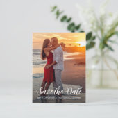 Faire-part de mariage avec photo de fiançailles él (Debout devant)