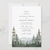 Faire-part de mariage avec photo de fond de forêt (Devant)