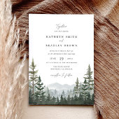 Faire-part de mariage avec photo de fond de forêt