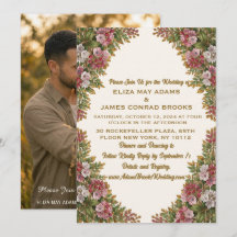 Faire-part de mariage avec photo de laurier de mon