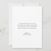 Faire-part de mariage avec photo de mariage Modern (Dos)