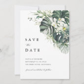 Faire-part de mariage avec photo de Monstera vert  (Devant)