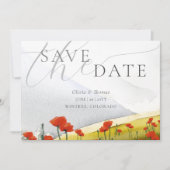 Faire-part de mariage avec photo de pavot de monta (Devant)