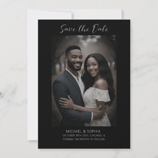 Faire part de mariage avec photo de Save the Date (Devant)