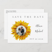 Faire-part de mariage avec photo de tournesol rust (Devant / Derrière)