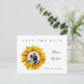 Faire-part de mariage avec photo de tournesol rust (Debout devant)