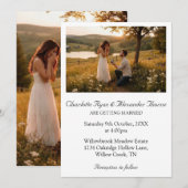 Faire-part de mariage avec photo éditable moderne (Devant / Derrière)